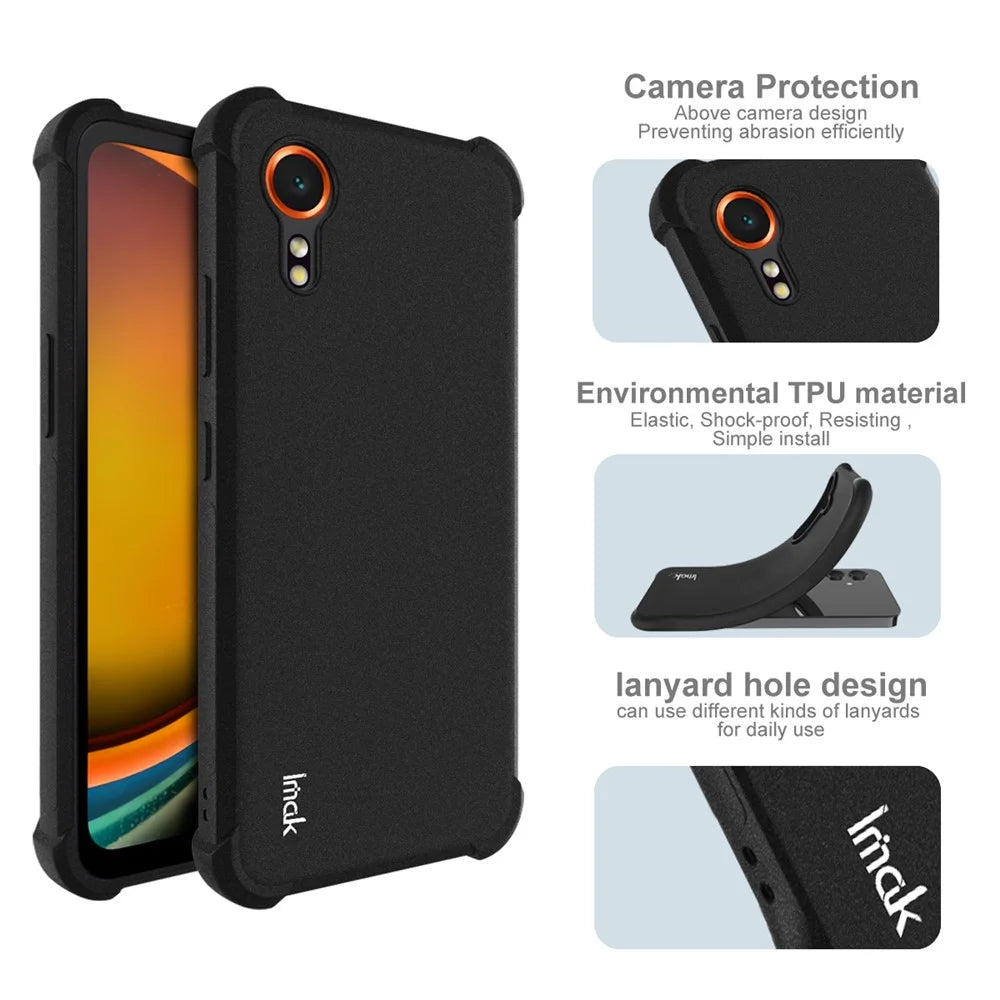 IMAK For Samsung Galaxy Xcover7 Case TPU Phone Cover Airbag Shockproof Protection - Matte Black - 5