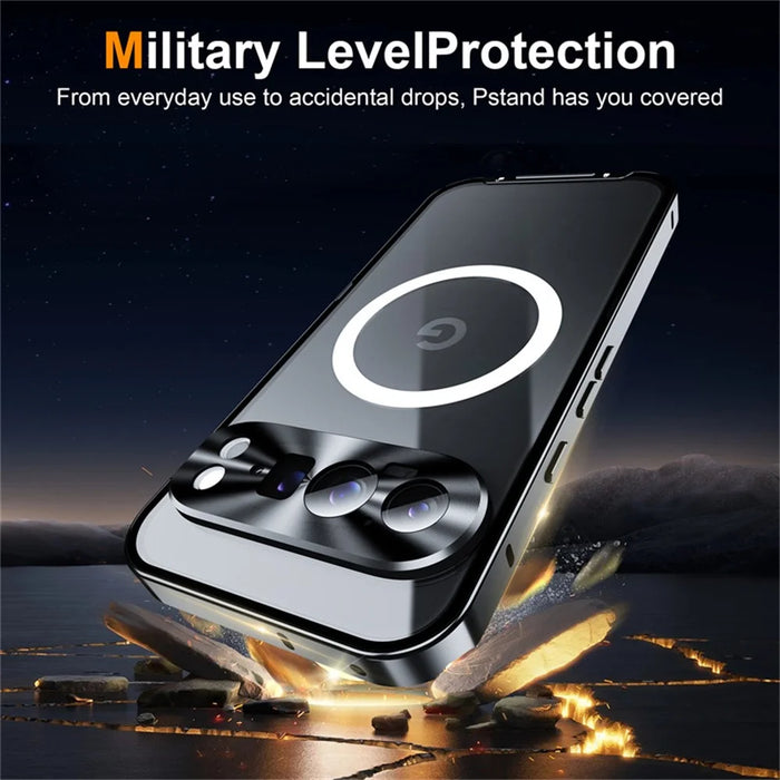 For Google Pixel 10 Pro Magnetic Case Metal Frame Matte Phone Cover - Black - 5