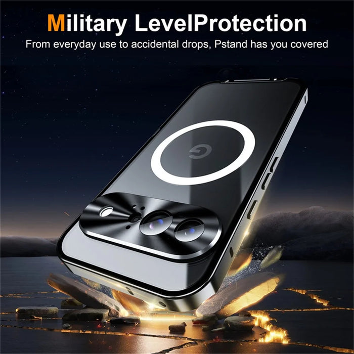 For Google Pixel 10 Magnetic Case Metal Frame Matte Phone Cover - Black - 5