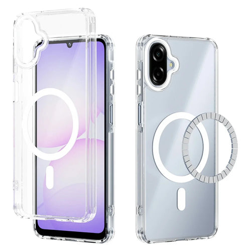ABEEL For Samsung Galaxy A08 5G / A08 4G / A07 5G / A07 4G Magnetic Case Anti Scratch Clear TPU PC Phone Back Cover - White - 1