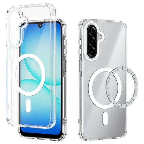 ABEEL For Samsung Galaxy A18 5G / A18 4G / A17 5G / A17 4G Magnetic Case Anti Scratch Clear TPU PC Phone Back Cover - White - 1