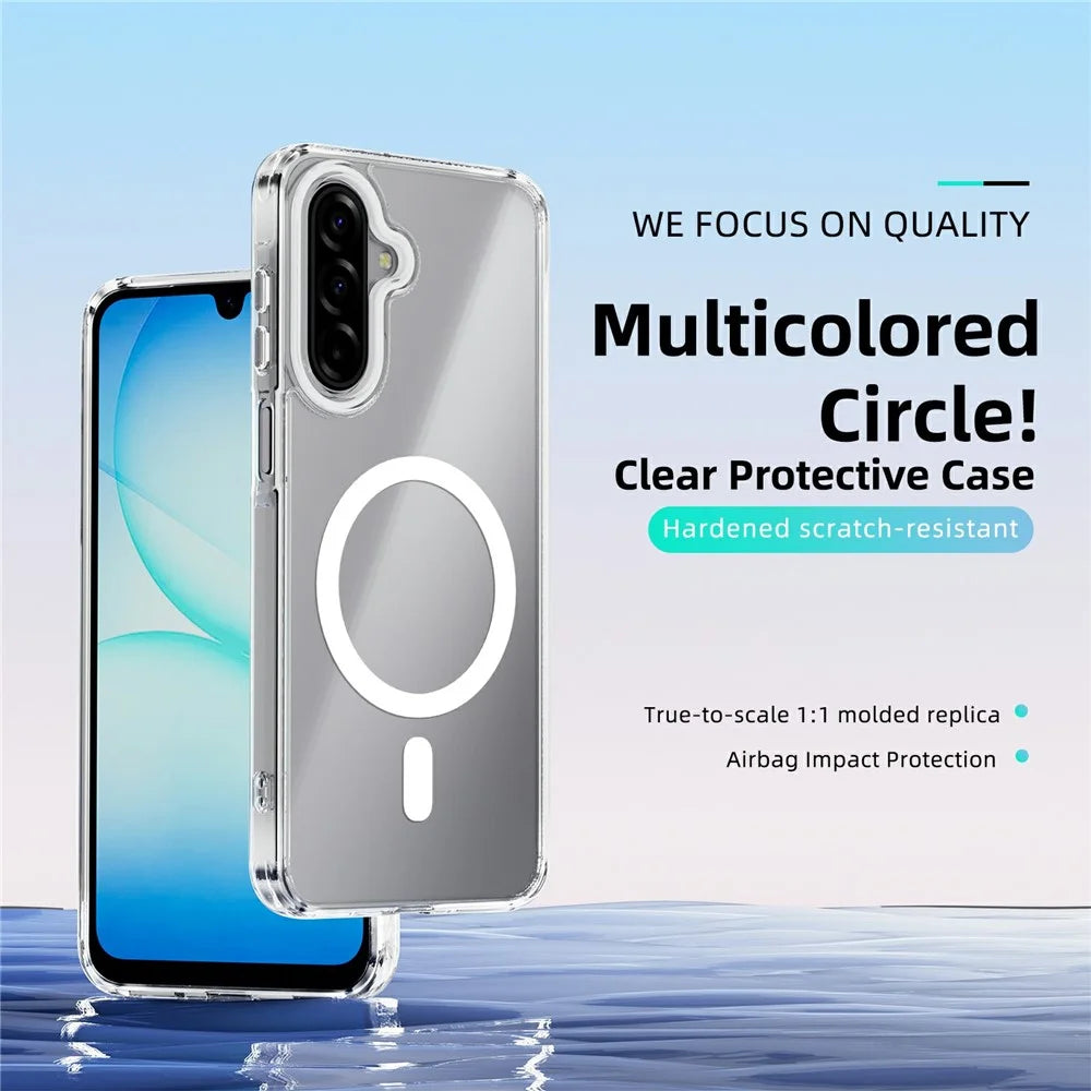 ABEEL For Samsung Galaxy A18 5G / A18 4G / A17 5G / A17 4G Magnetic Case Anti Scratch Clear TPU PC Phone Back Cover - White - 2
