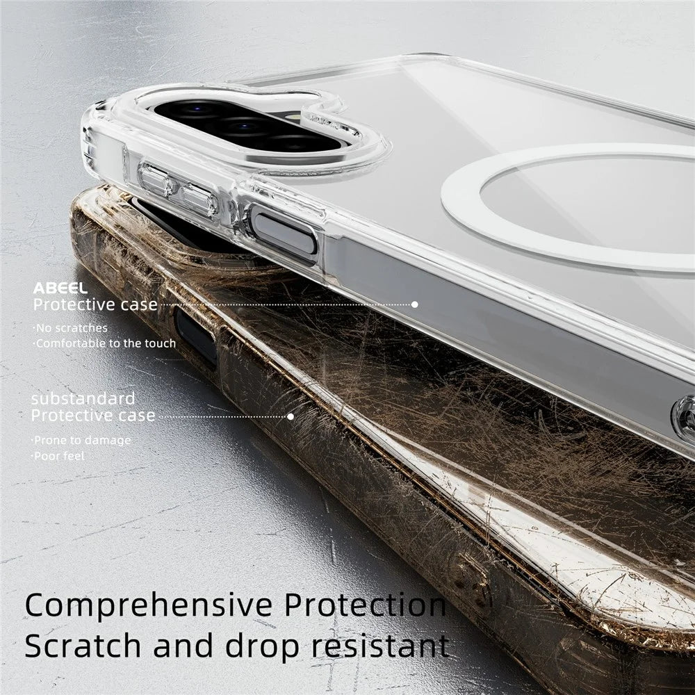 ABEEL For Samsung Galaxy A18 5G / A18 4G / A17 5G / A17 4G Magnetic Case Anti Scratch Clear TPU PC Phone Back Cover - White - 7