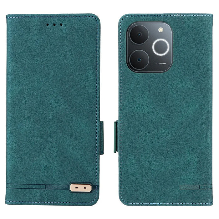 Leather Case For Realme C71 4G  /  Note 70T 4G  /  Narzo 80 Lite 4G Wallet Flip Phone Cover with Hardware Decor - Blue - 1