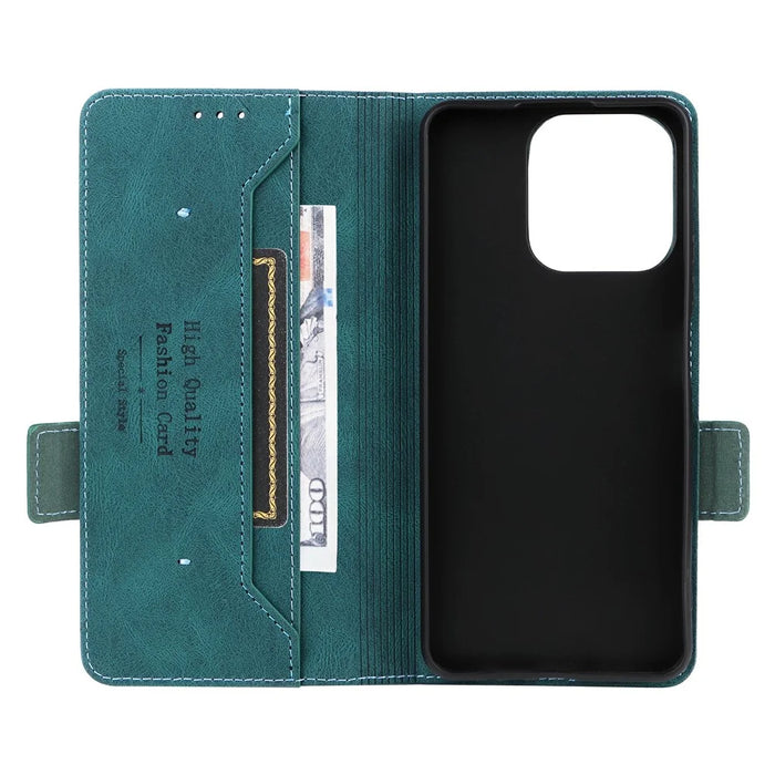 Leather Case For Realme C71 4G  /  Note 70T 4G  /  Narzo 80 Lite 4G Wallet Flip Phone Cover with Hardware Decor - Blue - 2