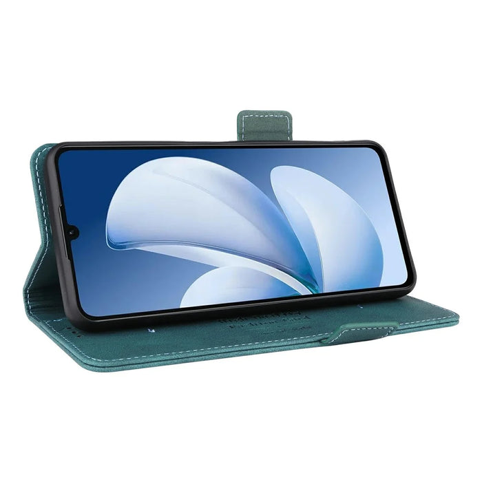 Leather Case For Realme C71 4G  /  Note 70T 4G  /  Narzo 80 Lite 4G Wallet Flip Phone Cover with Hardware Decor - Blue - 4