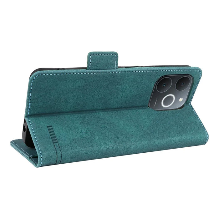 Leather Case For Realme C71 4G  /  Note 70T 4G  /  Narzo 80 Lite 4G Wallet Flip Phone Cover with Hardware Decor - Blue - 5