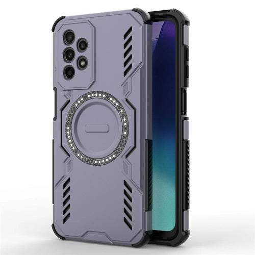 For Samsung Galaxy A23 4G  /  5G (Global) Magnetic Case Butterfly Armor Hollow Heat Dissipation PC + TPU Phone Cover - Purple - 1