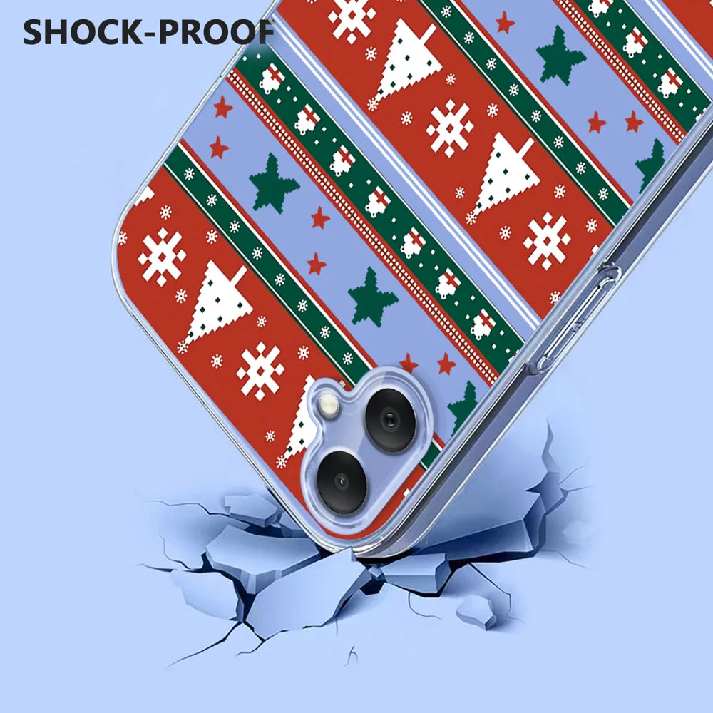 For Samsung Galaxy A06 5G / Galaxy A06 4G Case Christmas Themed Pattern Printing TPU Phone Back Cover - Christmas Ribbons - 3