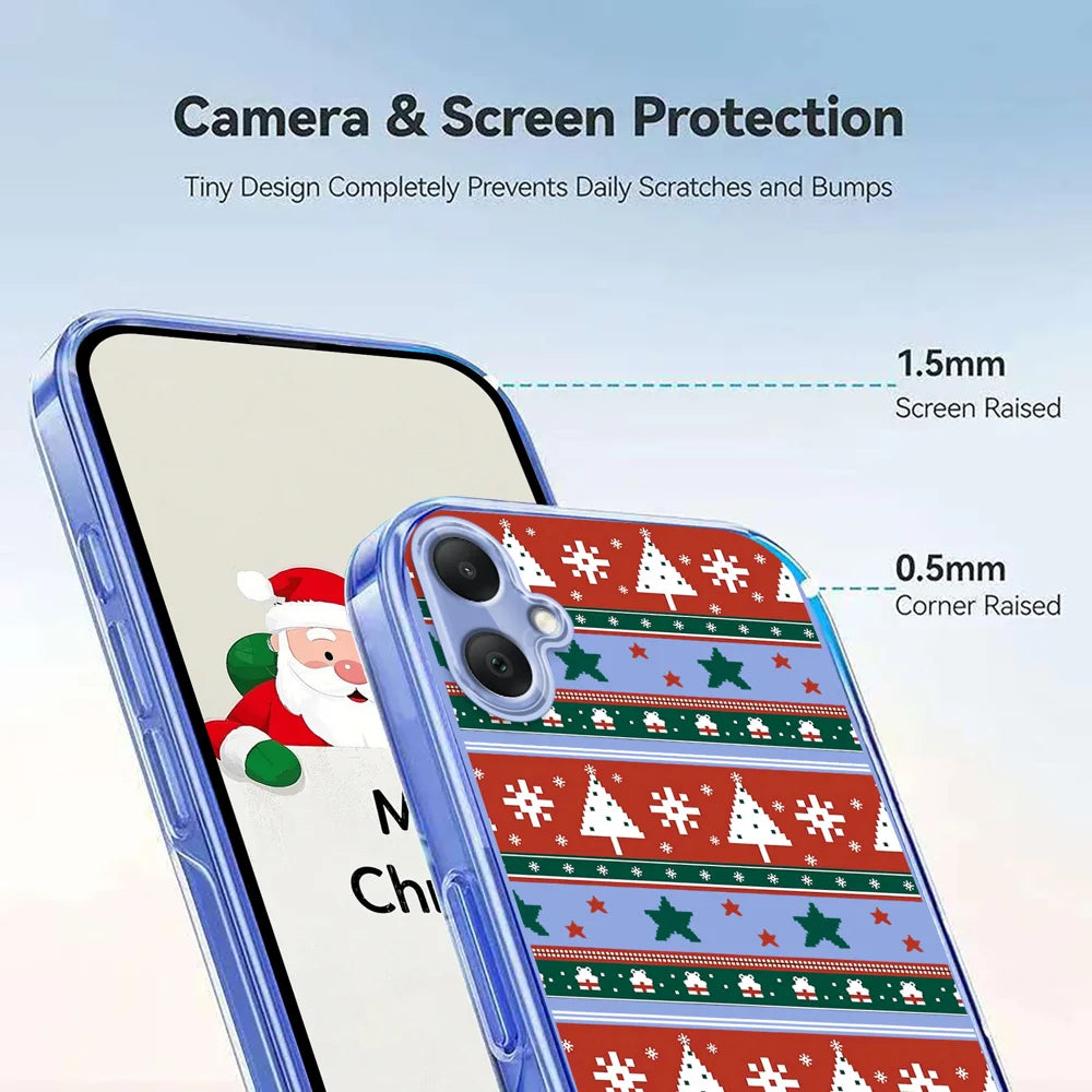 For Samsung Galaxy A06 5G / Galaxy A06 4G Case Christmas Themed Pattern Printing TPU Phone Back Cover - Christmas Ribbons - 4