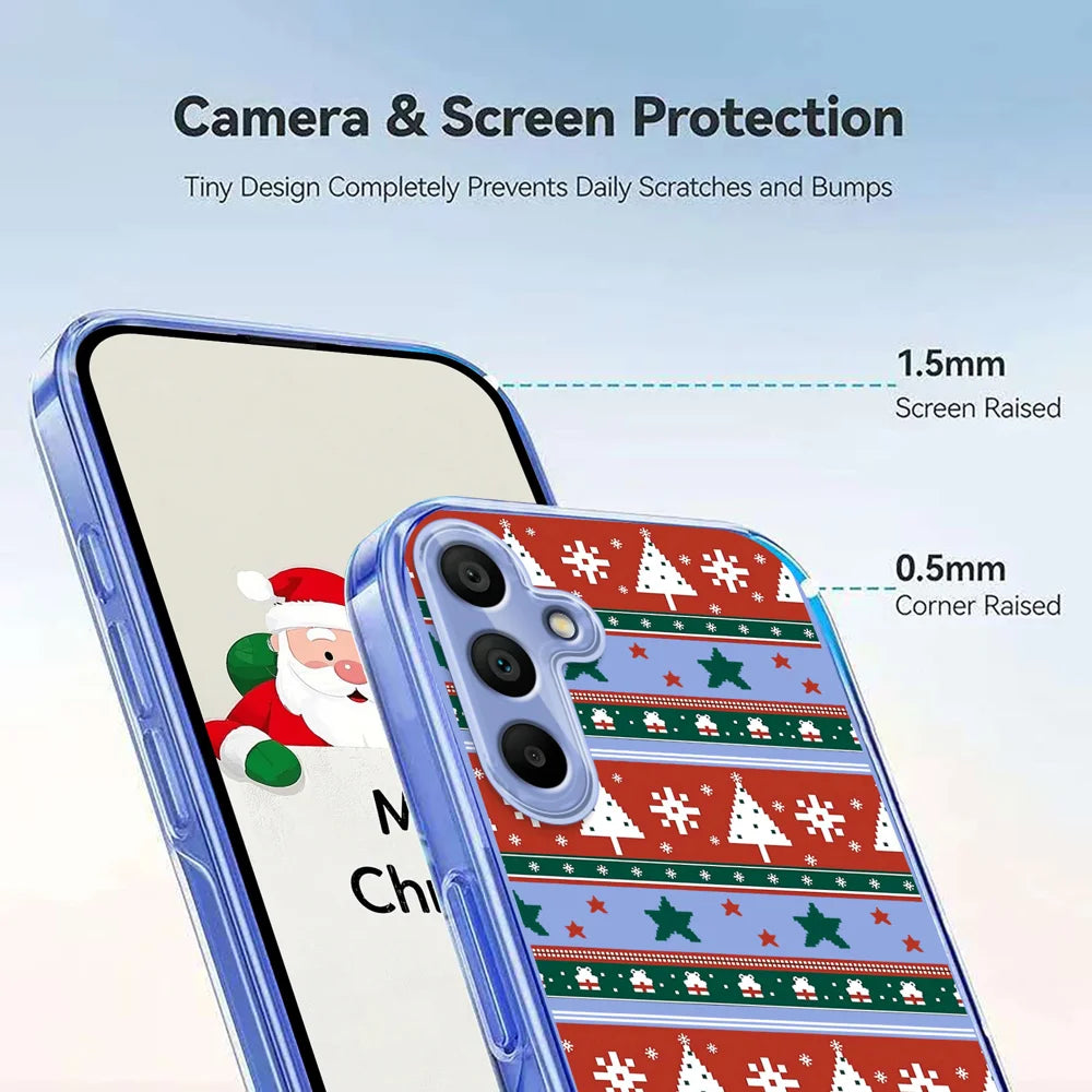 For Samsung Galaxy A16 4G / Galaxy A16 5G Case Christmas Themed Pattern Printing TPU Phone Back Cover - Christmas Ribbons - 4
