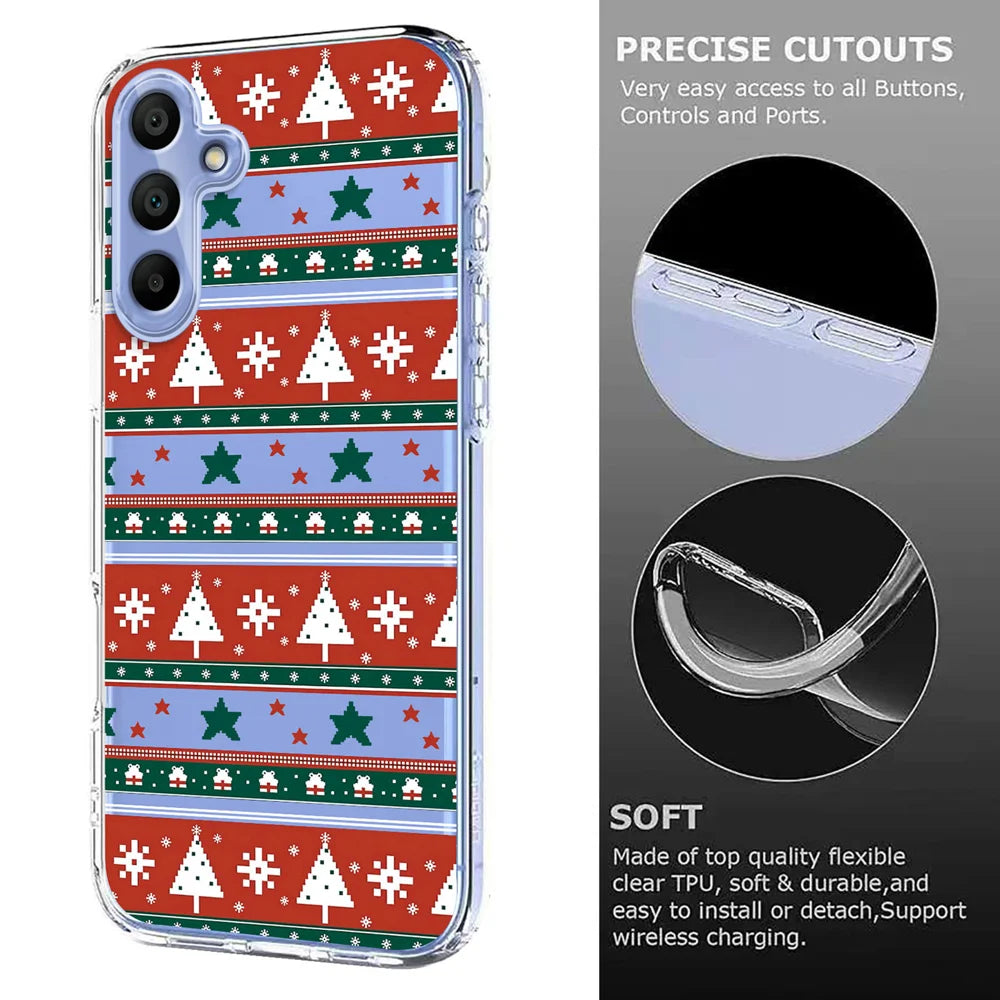 For Samsung Galaxy A16 4G / Galaxy A16 5G Case Christmas Themed Pattern Printing TPU Phone Back Cover - Christmas Ribbons - 6