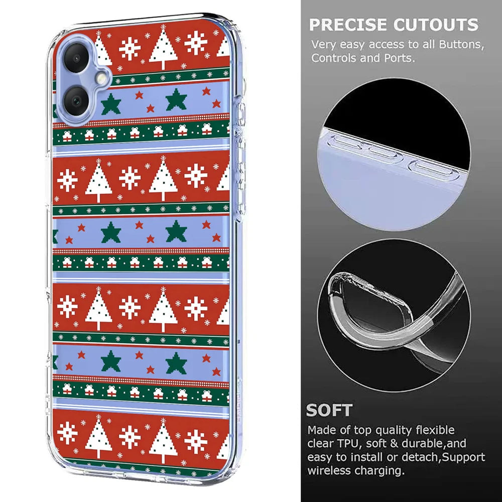 For Samsung Galaxy A08 5G / A08 4G / A07 4G Case Christmas Themed Pattern Printing TPU Phone Back Cover - Christmas Ribbons - 6