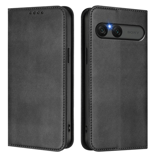 For Sony Xperia 10 VII Wallet Cases Retro Texture RFID Blocking Leather Phone Cover - Black - 1