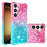 For Samsung Galaxy S26 FE / S25 FE TPU Case Gradient Quicksand Phone Back Cover - Pink+Sky Blue - 2