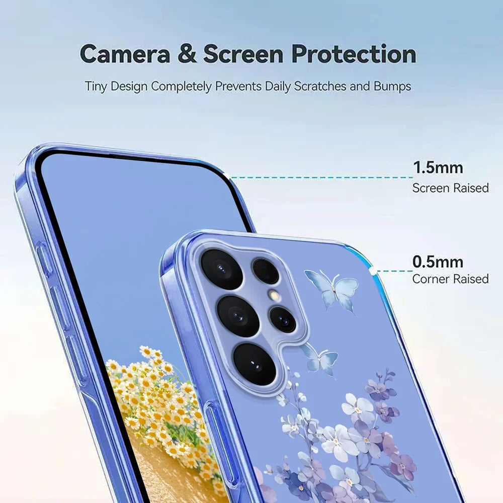 For Samsung Galaxy S26 Ultra Case Butterfly Floral Pattern Printing TPU Phone Back Cover - Violets - 4