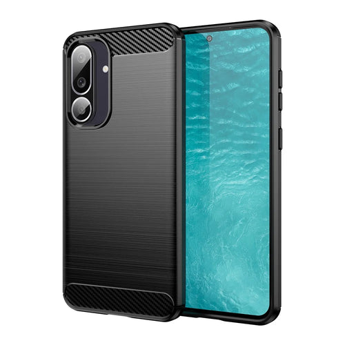 AMORUS For Samsung Galaxy F56 5G  /  M56 5G Case Carbon Fiber Texture Brushed Protective Phone Cover - Black - 1