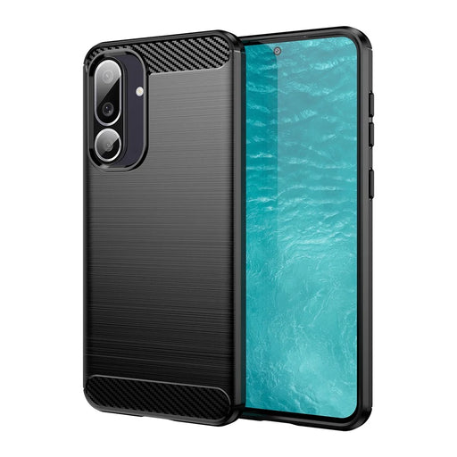 AMORUS For Samsung Galaxy F56 5G  /  M56 5G Case Carbon Fiber Texture Brushed Protective Phone Cover - Black - 1