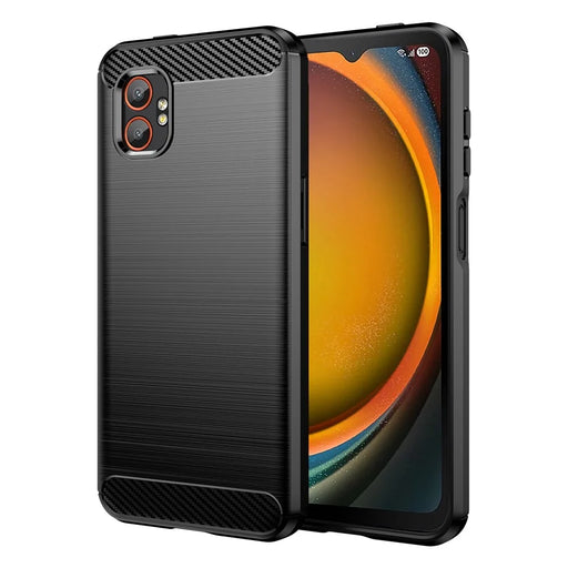 AMORUS For Samsung Galaxy XCover7 Pro Case Carbon Fiber Texture Brushed Protective Phone Cover - Black - 1