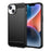 AMORUS For iPhone 14 Case Carbon Fiber Texture Brushed Protective Phone Cover - Black - 1