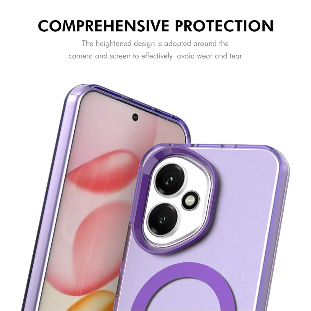 ENKAY HAT PRINCE For Honor 400 5G (Global) Case with 9H Tempered Glass PC TPU Phone Cover Magnetic Case - Purple - 4