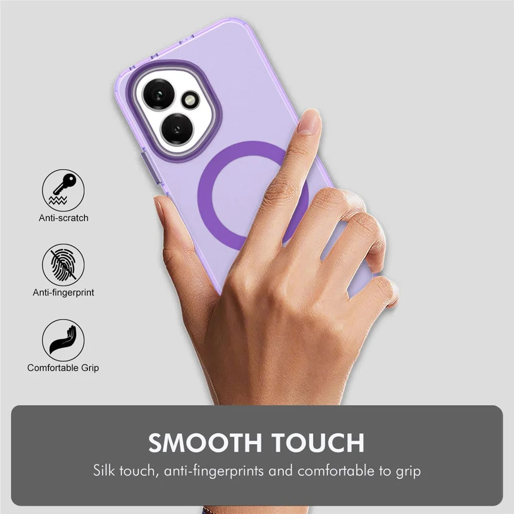 ENKAY HAT PRINCE For Honor 400 5G (Global) Case with 9H Tempered Glass PC TPU Phone Cover Magnetic Case - Purple - 6