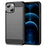 AMORUS For iPhone 13 Case Carbon Fiber Texture Brushed Protective Phone Cover - Black - 1