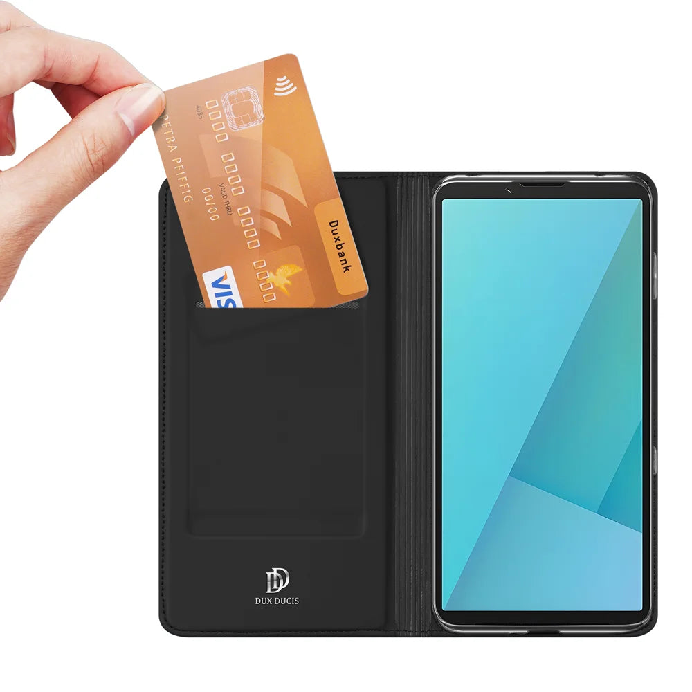 DUX DUCIS For Sony Xperia 10 VII Case  Skin Pro Series Leather Stand Cover Card Holder - Black - 2