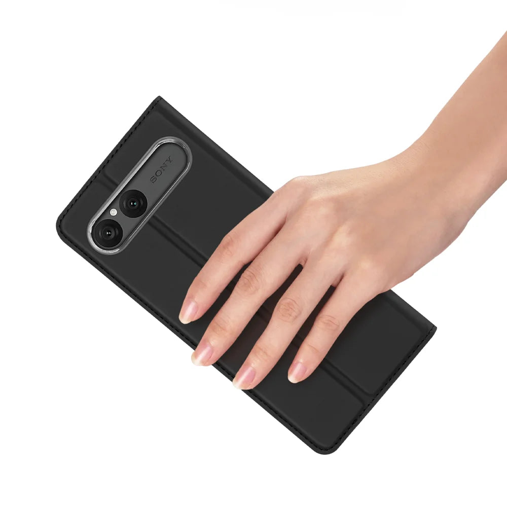 DUX DUCIS For Sony Xperia 10 VII Case  Skin Pro Series Leather Stand Cover Card Holder - Black - 6