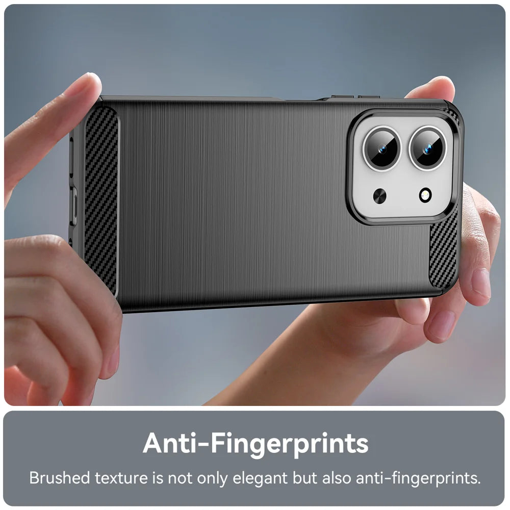 WANLONFENG For Xiaomi Redmi 15C 4G (EU) (173mm) / Xiaomi Redmi 15C 5G (EU) (173mm) Case with Screen Film  LS Series Big Lens Hole Brushed Texture TPU Phone Cover - Black - 6