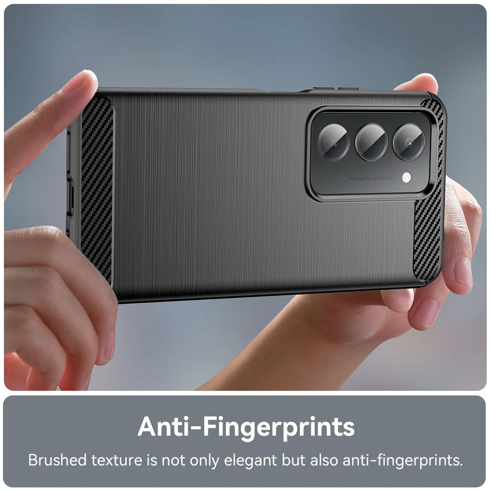 WANLONFENG For Xiaomi Redmi 15 5G (Global) (169mm) Case with Screen Film  LS Series Big Lens Hole Brushed Texture TPU Phone Cover - Black - 6