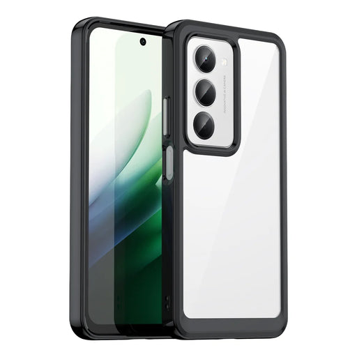 WANLONFENG For Xiaomi Redmi 15 5G (Global) (169mm) Phone Case  XC Series TPU Acrylic Cover with Tempered Glass (Big Lens Hole) - Black - 2