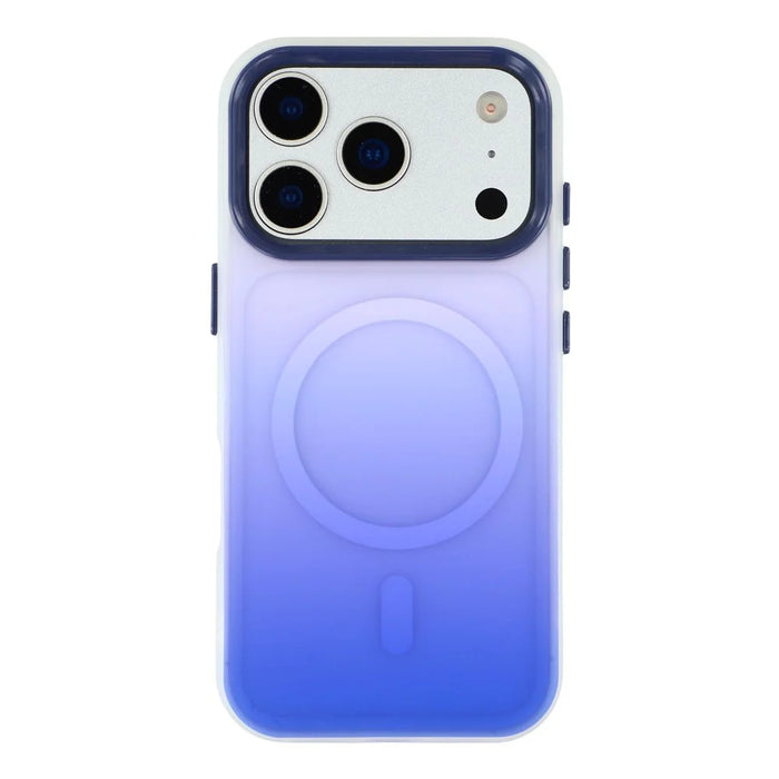 For iPhone 18 Pro / 17 Pro Case Compatible with MagSafe Gradient Frosted Design PC + TPU Phone Cover - Blue - 3