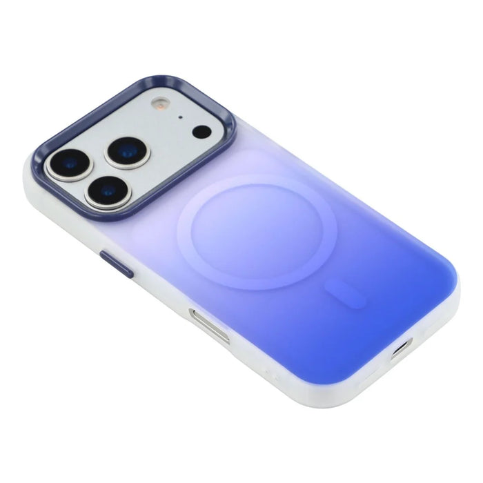 For iPhone 18 Pro / 17 Pro Case Compatible with MagSafe Gradient Frosted Design PC + TPU Phone Cover - Blue - 4