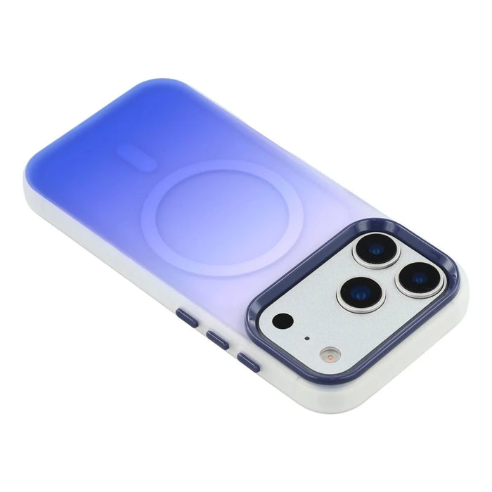 For iPhone 18 Pro / 17 Pro Case Compatible with MagSafe Gradient Frosted Design PC + TPU Phone Cover - Blue - 5