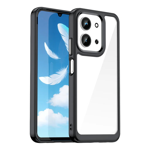 WANLONFENG For Xiaomi Redmi 15C 4G (EU) (173mm) / Xiaomi Redmi 15C 5G (EU) (173mm) Phone Case  XC Series TPU Acrylic Cover with Tempered Glass (Big Lens Hole) - Black - 2