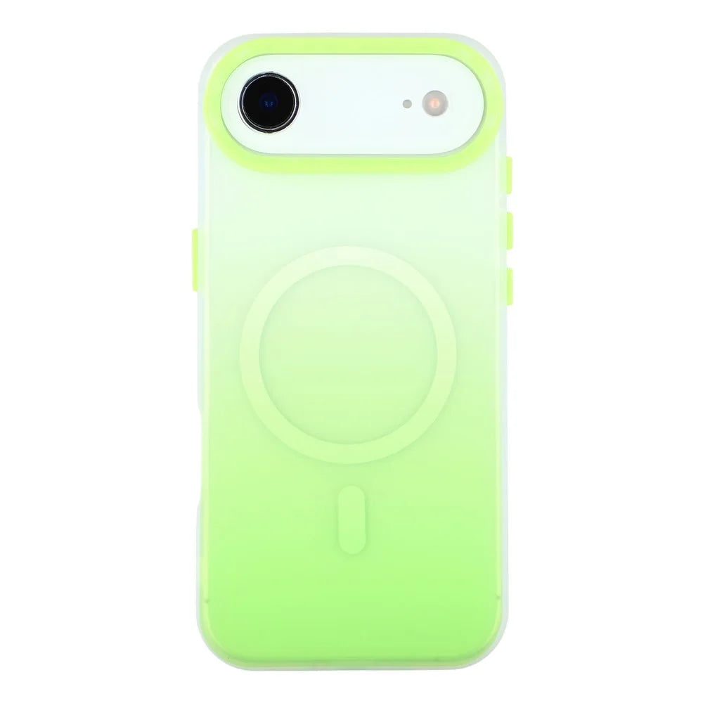 For iPhone Air Case Compatible with MagSafe Gradient Frosted Design PC + TPU Phone Cover - Green - 3