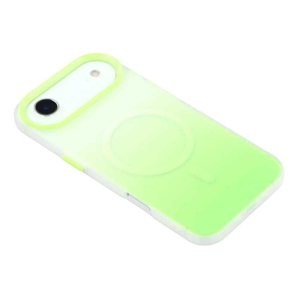 For iPhone Air Case Compatible with MagSafe Gradient Frosted Design PC + TPU Phone Cover - Green - 4