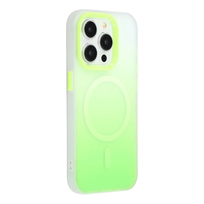 For iPhone 13 Pro Case Compatible with MagSafe Gradient Frosted Design PC + TPU Phone Cover - Green - 1