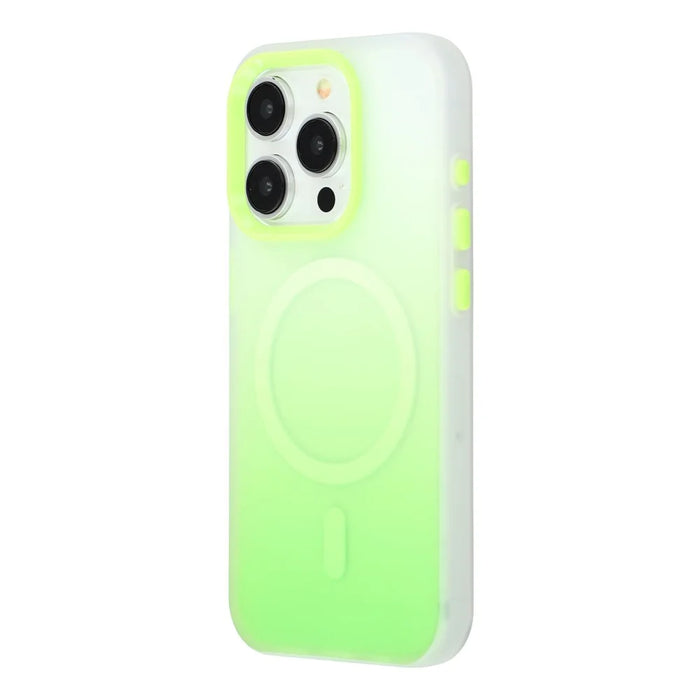 For iPhone 13 Pro Case Compatible with MagSafe Gradient Frosted Design PC + TPU Phone Cover - Green - 4