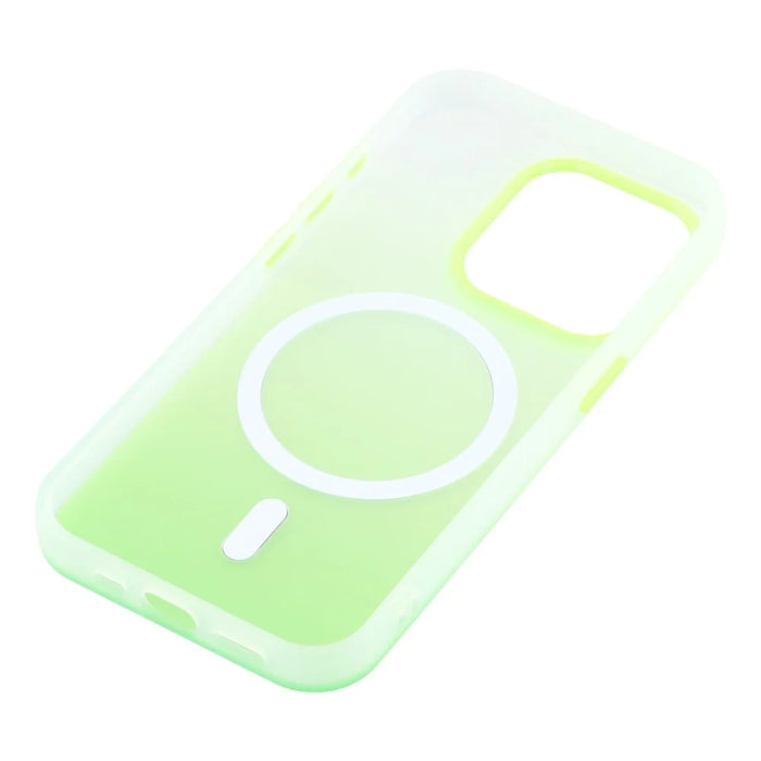For iPhone 15 Pro Case Compatible with MagSafe Gradient Frosted Design PC + TPU Phone Cover - Green - 7
