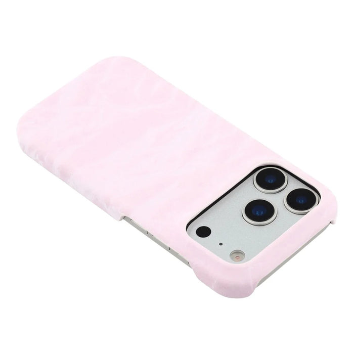 For iPhone 18 Pro Max / 17 Pro Max Case Velvet Texture Leather + PC Phone Back Cover - Pink - 6