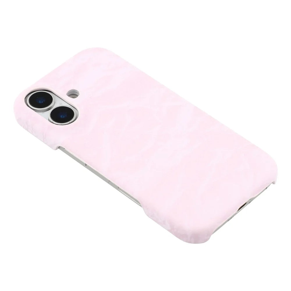 For iPhone 17 Case Velvet Texture Leather + PC Phone Back Cover - Pink - 6