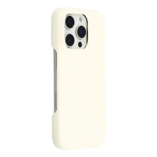 For iPhone 16 Pro Max Case Velvet Texture Leather + PC Phone Back Cover - White - 1