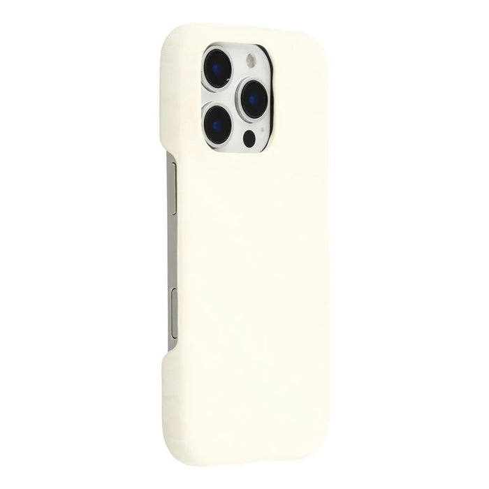 For iPhone 16 Pro Case Velvet Texture Leather + PC Phone Back Cover - White - 1