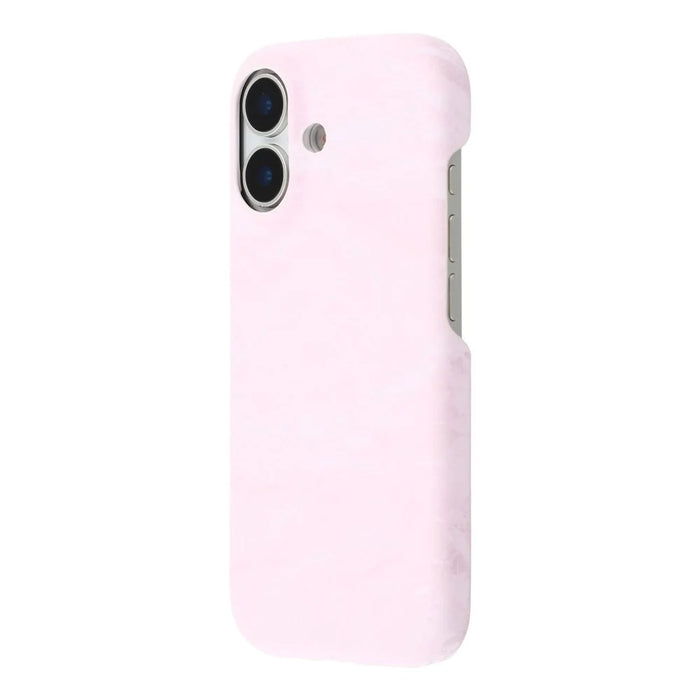 For iPhone 16 Case Velvet Texture Leather + PC Phone Back Cover - Pink - 4