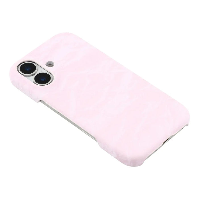 For iPhone 16 Case Velvet Texture Leather + PC Phone Back Cover - Pink - 6