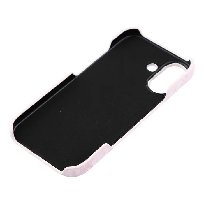 For iPhone 16 Case Velvet Texture Leather + PC Phone Back Cover - Pink - 7