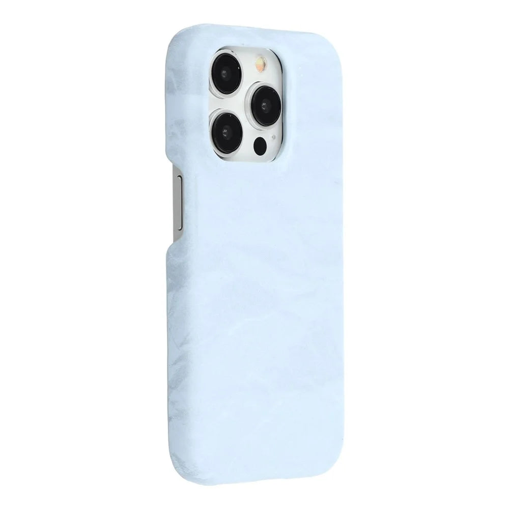 For iPhone 14 Pro Max Case Velvet Texture Leather + PC Phone Back Cover - Blue - 1