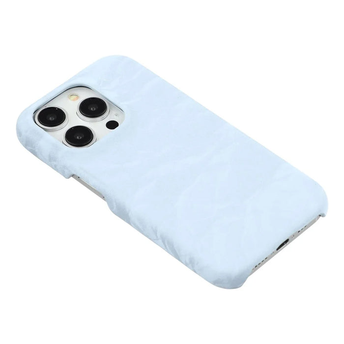 For iPhone 14 Pro Max Case Velvet Texture Leather + PC Phone Back Cover - Blue - 6